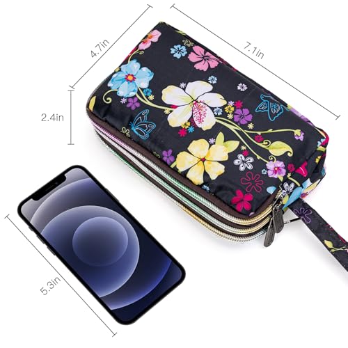 Image of BIAOTIE Large Capacity Wristlet Wallet - Women Printed Nylon Waterproof Handbag Clutch Purse