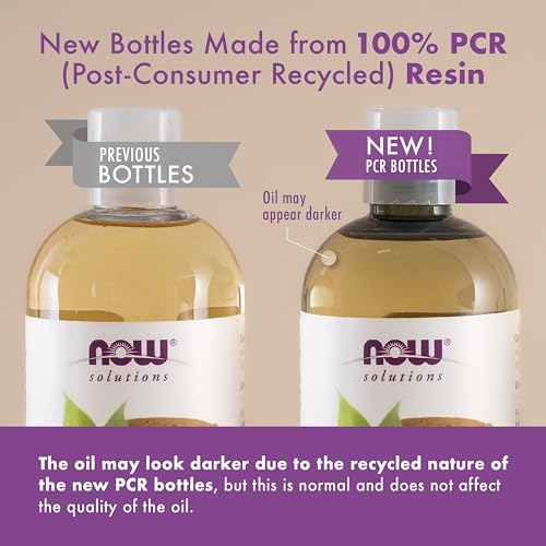 NOW Foods Organic Castor Oil Bottle Angle View