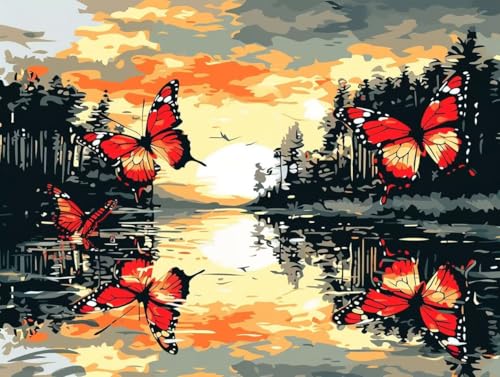 Diamond Painting La mer des papillons kit complet 5D DIY 100x130 cm