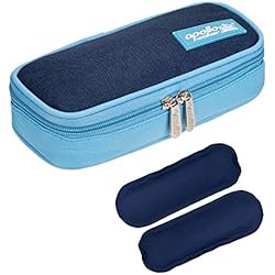 Enfriador De Agua No Enfria Bolsa diabética ONEGenug Enfriador de insulina Bolsa Bolsa de jeringas para la diabetes, insulina y medicamentos 20x4x9cm (azul + 2 Bolsas de hielo)