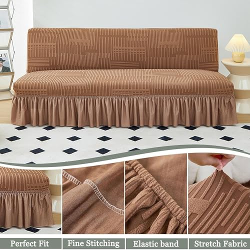 Funda para futón sin brazos elástica y protector de sofá cama 6