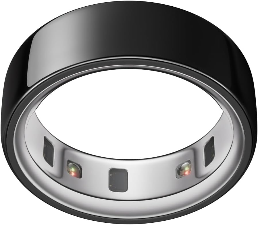 Ring 4 - Black - Size 8 | Smart Ring Sizing Kit | Sleep Tracking Wearable - Heart Rate - Fitness Tracker - Up to 8 Days Battery Life