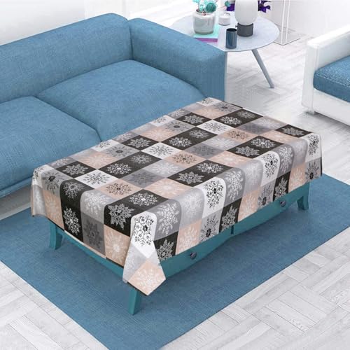 Image of Dakshya Industirs PVC Waterproof Table Cover 36x54 Inch Floral Printed Center Table Cover Washable Plastic Table Sheet Oilproof Dining Table Cover for Coffee Table Living Room Home (Decorative Flora)