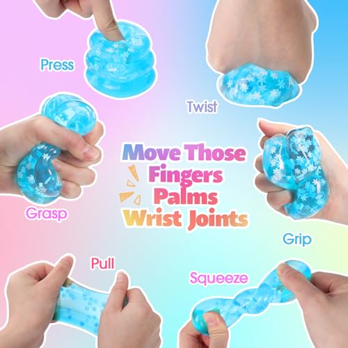 Image of Gemscream Stress Cube Bulk Slow Rising Ice Cube Stress Ball Sensory Squeeze Cubes Halloween Goodie Bag Stuffing for Adult Birthday Gift Anxiety Relief Party Favors(48 Pcs,Blue)