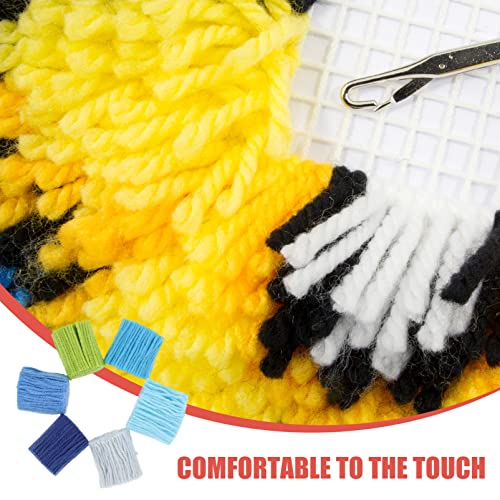 Image of SEWACC Latch Hook Yarn for Rug Making - 12 Pcs Acrylic Yarn Precut Tapestry Supplies for DIY Craft Projects and Knitting