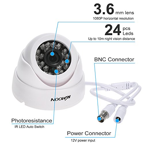 DECDEAL 1080P AHD Dome CCTV Analog Camera 3.6mm Lente 1/2.8 '' CMOS 2.0MP IR-CUT 24pcs IR LEDS Vis