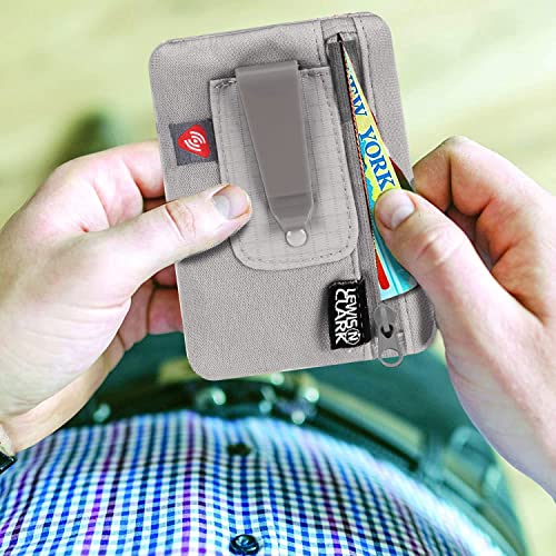 Sac Banque Lewis N Clark RFID – Gris, Bloque Les Ondes Pour Passeport Et Cartes