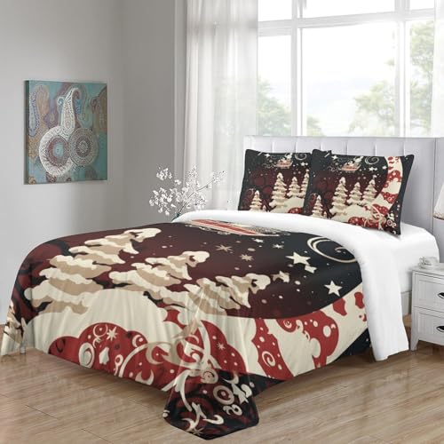 Housse de couette Noël 3D microfibre parure de lit enfants 260x220cm - 5