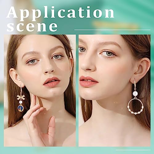Beebeecraft 1 Box 30Pcs French Earring Hooks 24K Gold Plated Ear Wire Hooks with Loop Dangle Fish Hook Finding for DIY Jewelry Making Findings