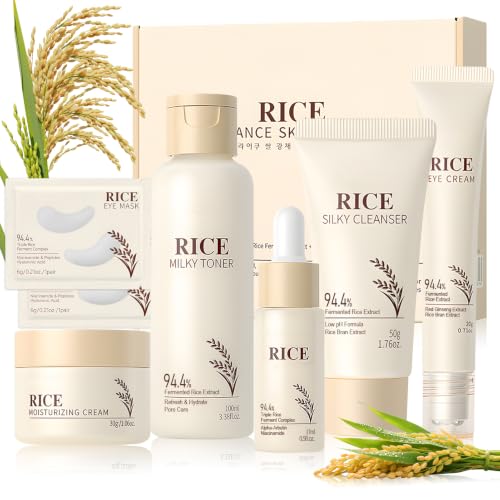 7 Piezas Rice Skincare Kit, Skincare Coreano Kit, Skin Care Set