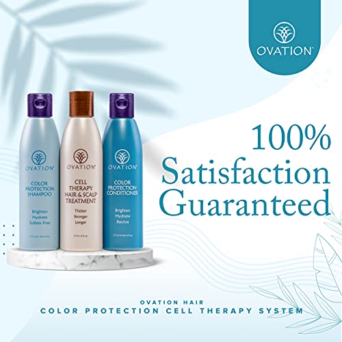 Ovation Hair Color Protection Cell Therapy 6 Oz System - Color Protection Shampoo And Conditioner, Cell Therapy Hair & Scalp Treatment - Hair Treatment Set To Brighten And Hydrate Color-Treated Hair #TOP6