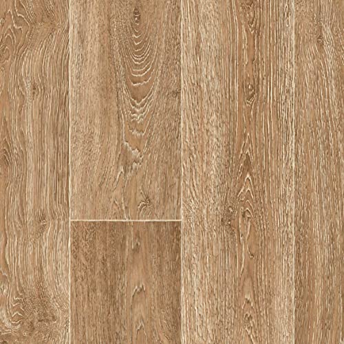 Vinylboden Meterware in Holzoptik | PVC Boden Eiche Natur ideal für Wohnzimmer und Küche | Vinyl Rollenware in 3 Breite (3 m x 19 m)