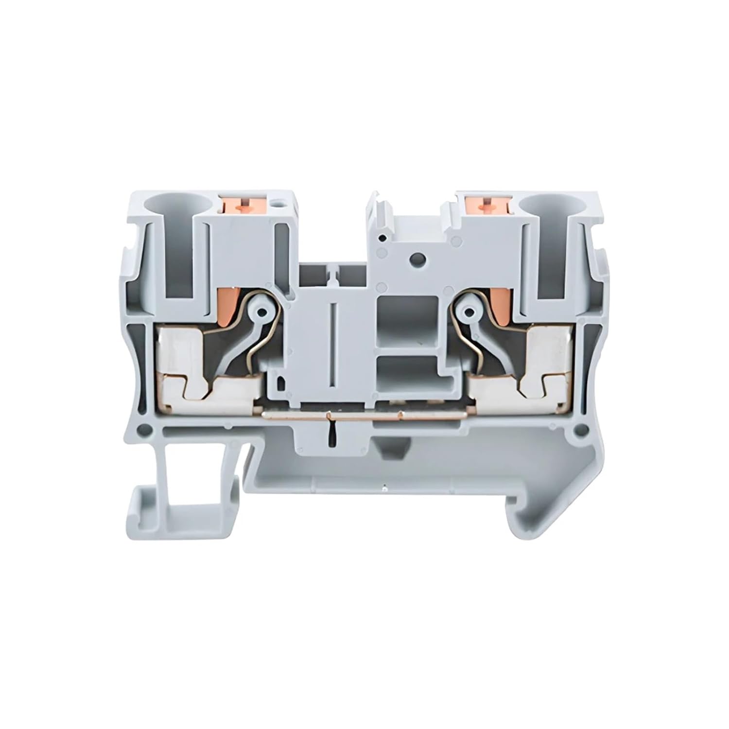 10Pcs PT-6 Din Rail Terminal Block Connectors Push in Spring Screwless Feed Through PT6 Wire Connector Conductor(Blue)