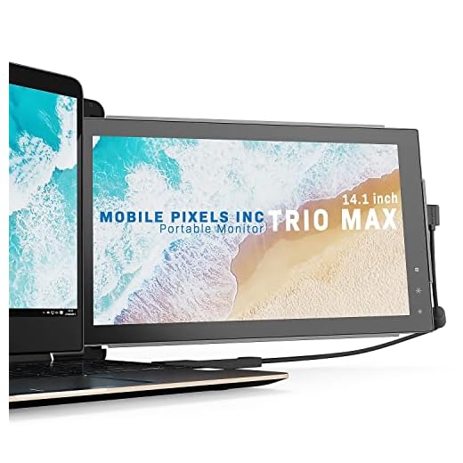 Mobile Pixels Trio Max Portable Monitor for Laptops, 14'' Full HD IPS Screen, USB C/USB A Dual or Triple Displays,Windows/OS/Android/Nintendo Switch