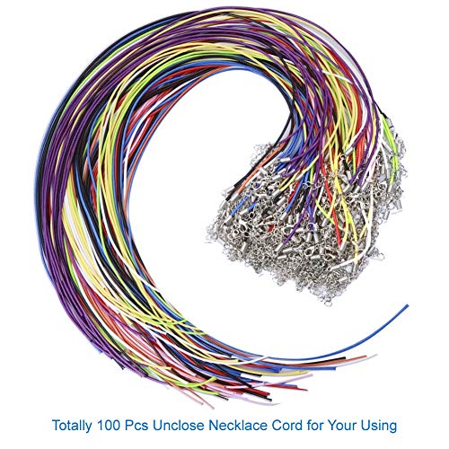 Selizo 100Pcs Necklace Cord String with Clasp Bulk for Jewelry Making and Bracelet, Multicolor