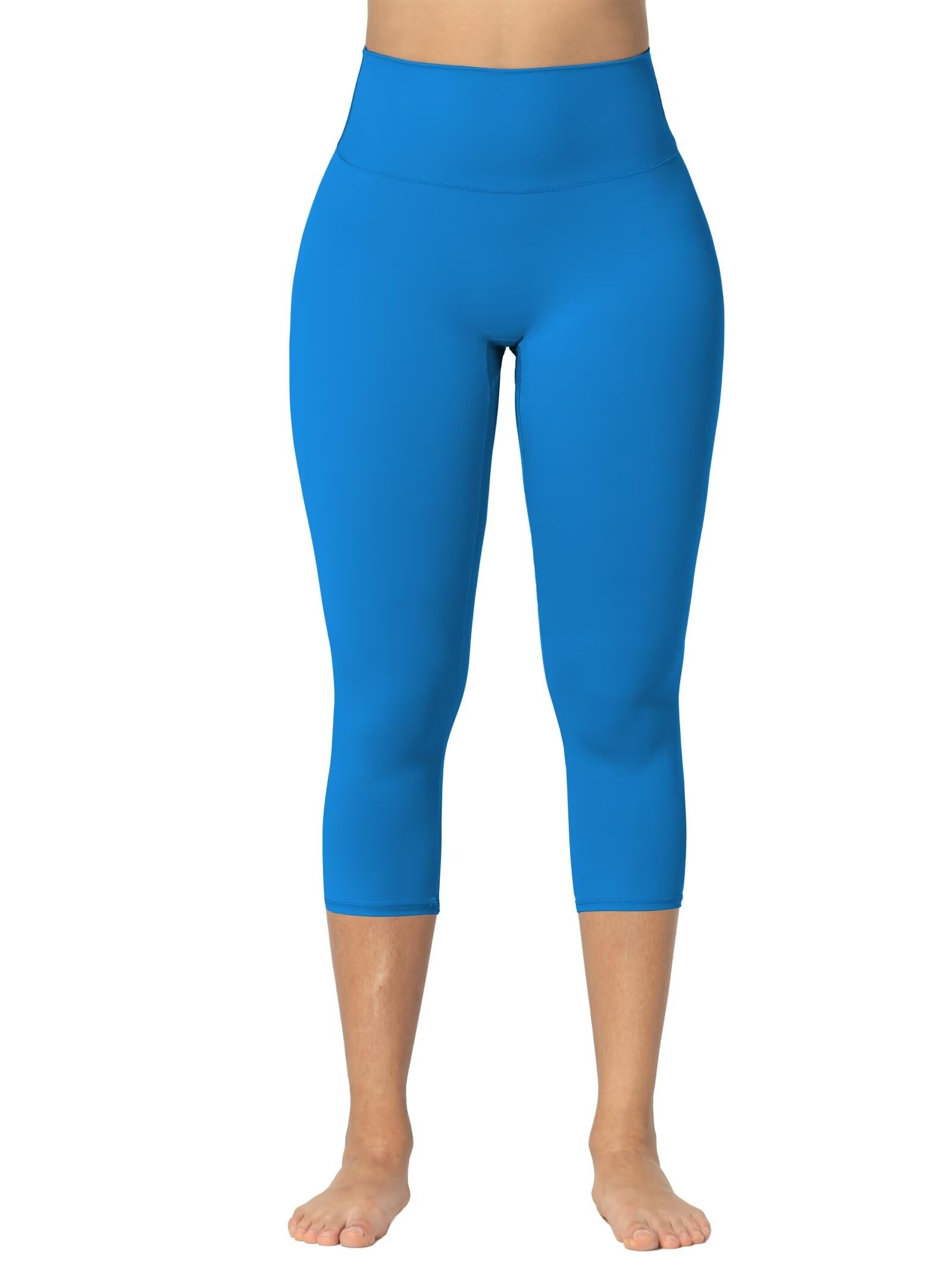 Sunzel Sunzfly - Leggings Capri con Trasero Oculto, Cintura Alta, Suaves, recortados, para Entrenamiento, Gimnasio, Yoga, con Control de Abdomen, Azul clásico, Small