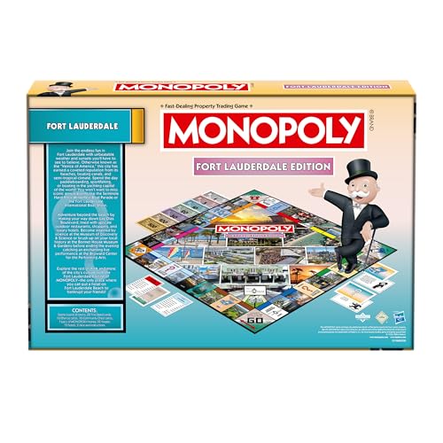 Monopoly Board Game - Fort Lauderdale FL Edition : 2-6 Players Family Board Games for Kids and Adults, Board Games for Kids 8 and up, for Kids and Adults, Ideal for Game Night by Top Trumps - Image 9