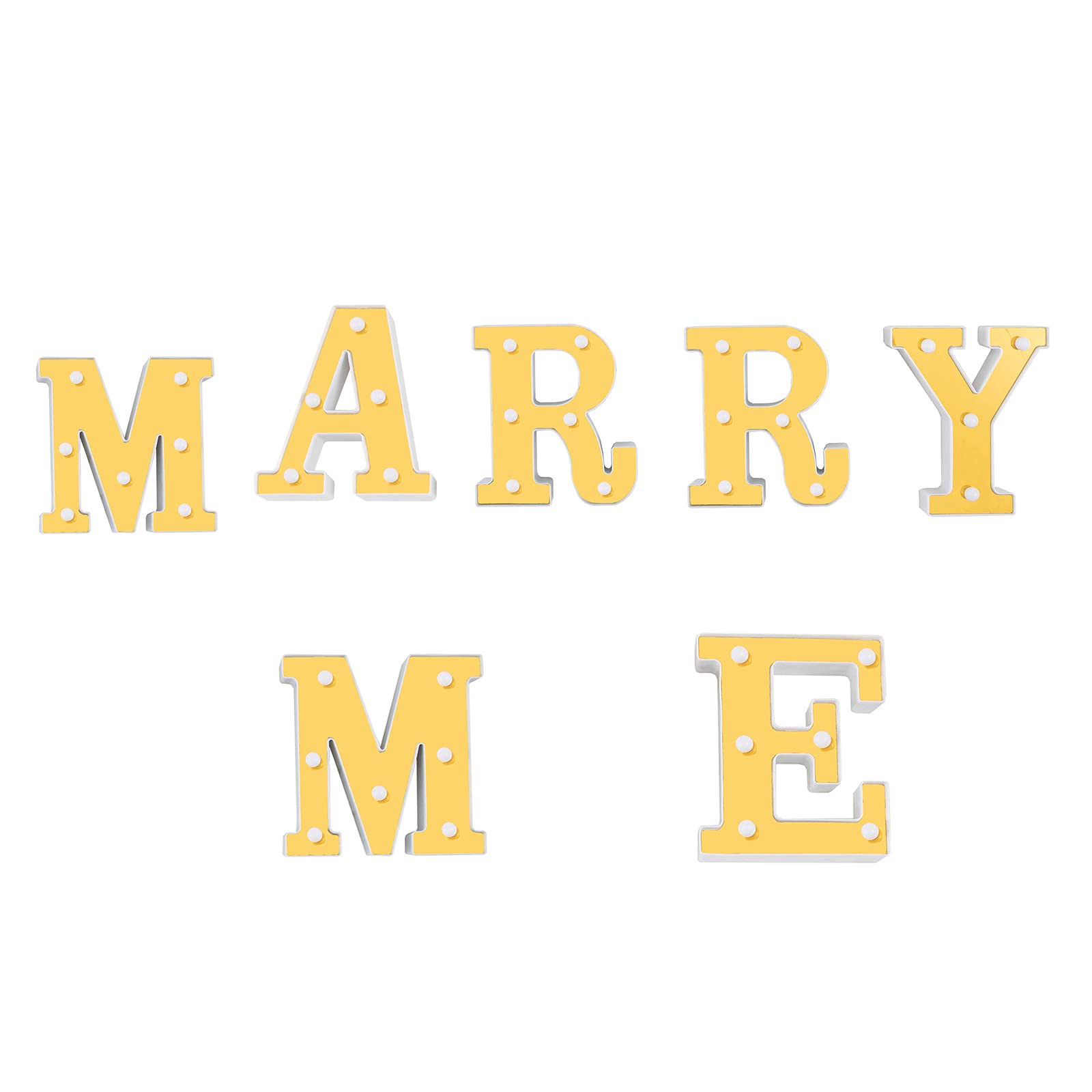 Marry Me - 7 lettere decorative a LED, con funzionamento a batteria, per decorazione romantica della casa, matrimonio, proposta di matrimonio, fidanzamento, compleanno, festa di compleanno