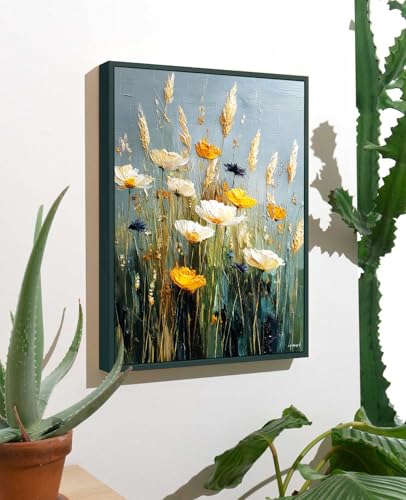 Image of 8x8 Canvas Floater Frame for Boho Art Prints,0.9 inch Deep,Dark Green
