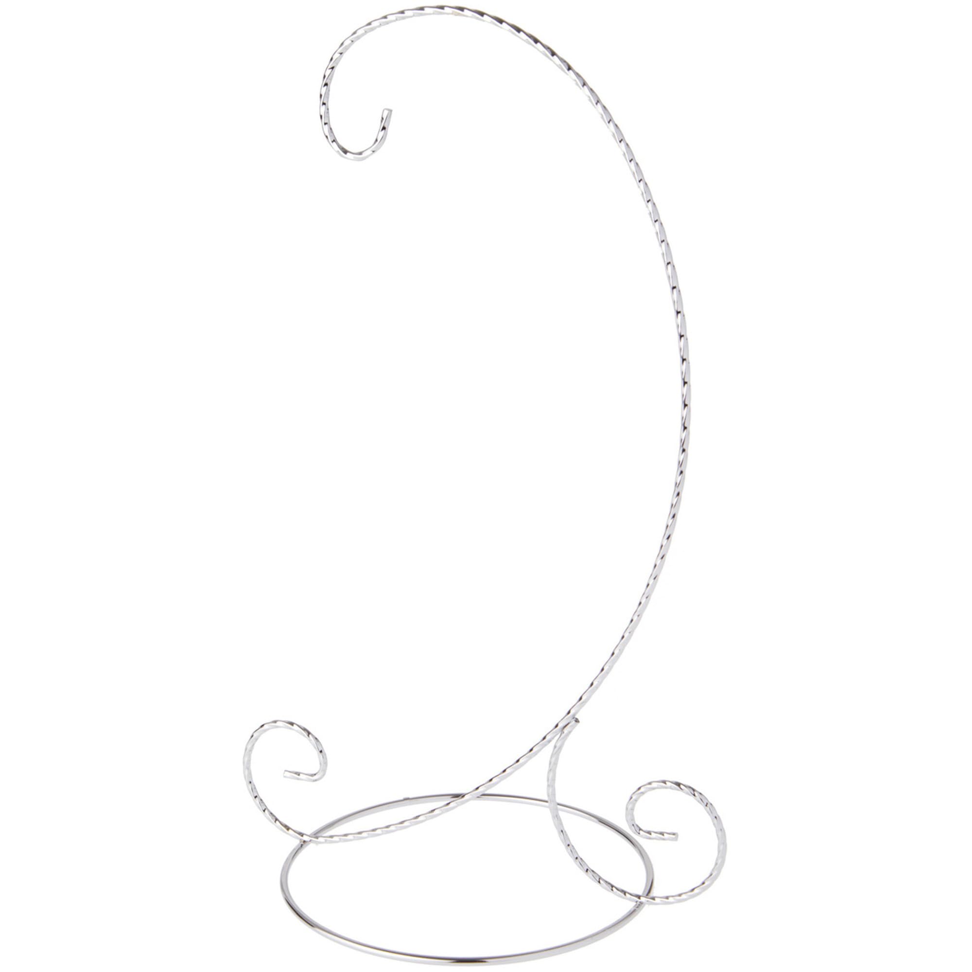 Bard's Twisted Silver-Toned Ornament Stand, Large, 12.25" H x 7.5" W x 7.5" D