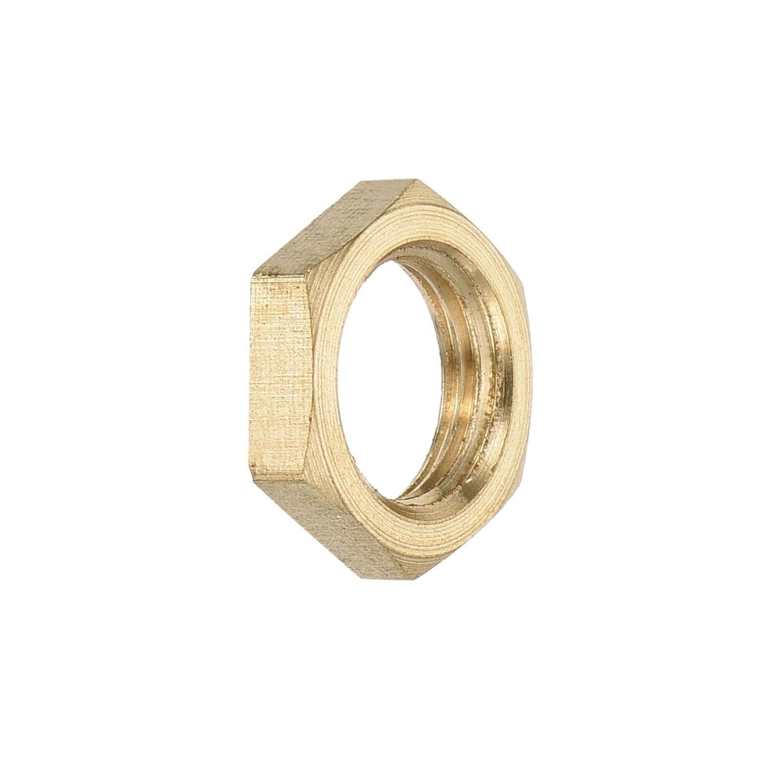 QUARKZMAN G1/8 Dado Bloccaggio Esagonale Raccordo Tubi Dado Sottile Fissaggio Filettato Femmina Controdado per Impianti Idraulici Fissi, Ottone 2pz