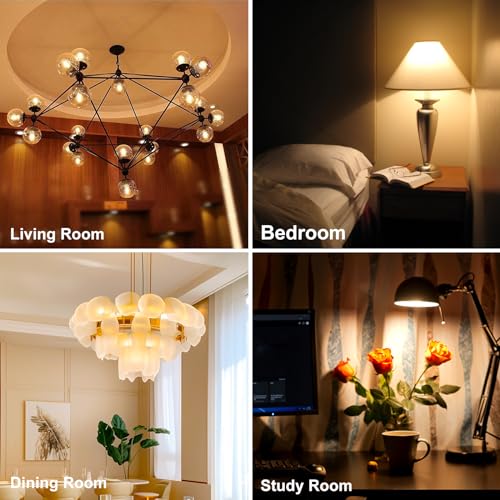 Spacelumen E27 Dimmable Bulbs 6W 60W Equivalent G45 Golf Ball Bulbs, Warm White 2700K, Vintage Led Edison Screw Bulb for Celling Fan Vanity Light & Pendant Light, 4-Pack - Image 3