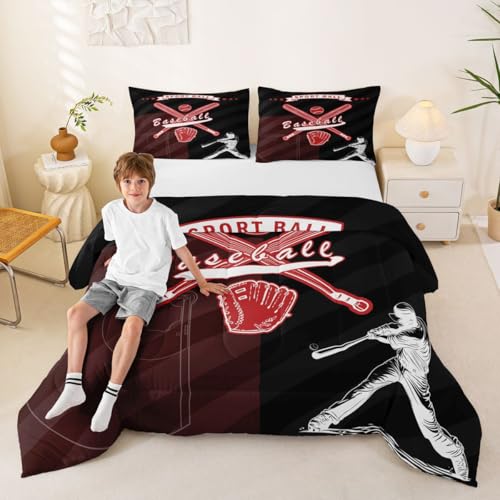 Image of Feelyou Baseball Theme Comforter Set Bedding Full Size for Kids