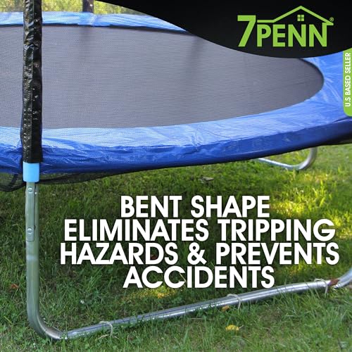 7Penn Rebar Stakes 12 Inch - 100 Pack J Shaped Rebar Stakes for Chain Link Fence - 1/4in Heavy Duty Steel Ground Anchors for Trampolines and Sports Nets - Event Tent Ground Anchor Bulk Pack