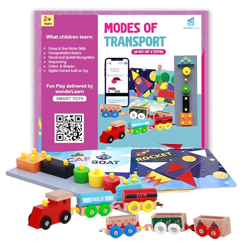 Image of Einstein Series- Fun Learning Wooden Magnetic Toys /Activities Gift Box or 2+ Year Old Boy /Girl /Toddler /Child- STEM Brain Game, Creative Educational Toy (Mode of Transport)