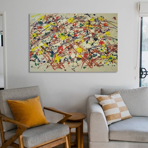 Jackson Pollock Convergence impression toile deco murale tableau abstrait chambre 40x60 - 6