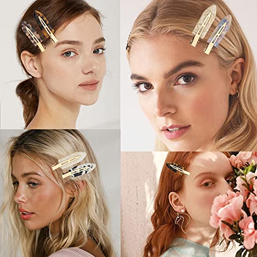 12 Pcs No Bend Hair Clips Acrylic Resin No Crease Hair Clips For Women Makeup Hairstyling Duckbill Hair Clips Barrettes For Salon Hairstyling Hairdressing Bangs Waves Face Washing Application (Set 02) #TOP4