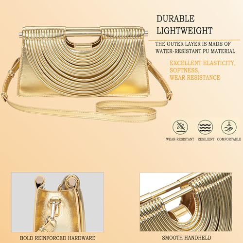 Image of Trendy Woven Evening Clutch Purse Half Round Designer Shoulder /Crossbody Bag Top-Handle Satchel Handbags