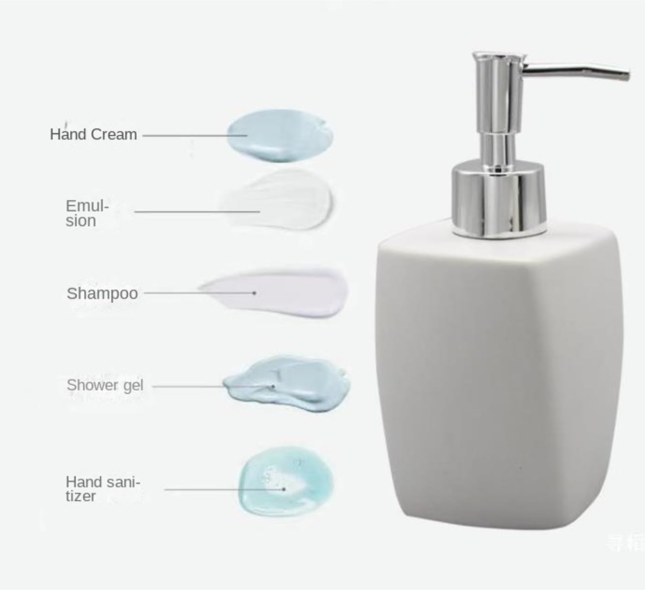 Dispensador de Jabón Líquido Dispensador De Jabón Y Loción Cerámica, Botella Líquido Decorativa Vacía Rellenable con Bomba Botellas de Aseo(Black)