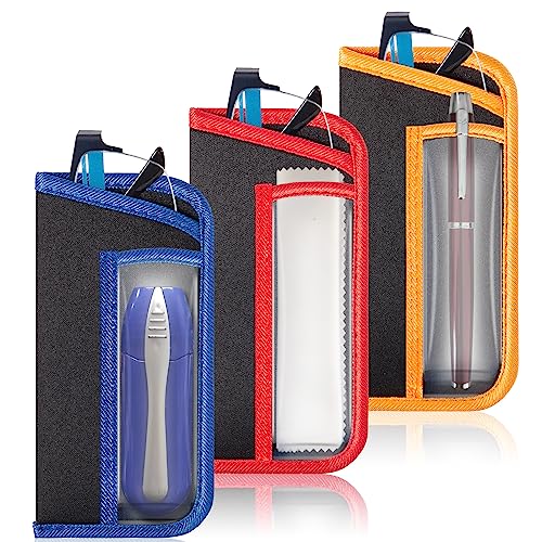 Image of TRIUMPH VISION Reading Glasses Pouch Eyeglass Sleeve Soft Case Slim 3 Pack | Alternative to Bulky Case Lightweight，Neoprene Lined Padded Protect Optical lens Slip in, Cute Pattern Portable for Daily Use