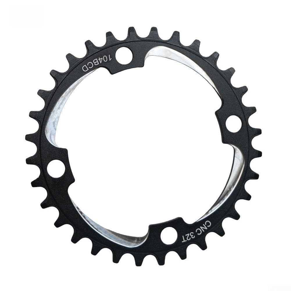 Generisch Guarnitura per bicicletta in lega di alluminio, 170 mm, con foro circolare 104BCD per mountain bike, corona a 4 fori, compatibile con 32/34/36/38/40 denti, nero (36T)