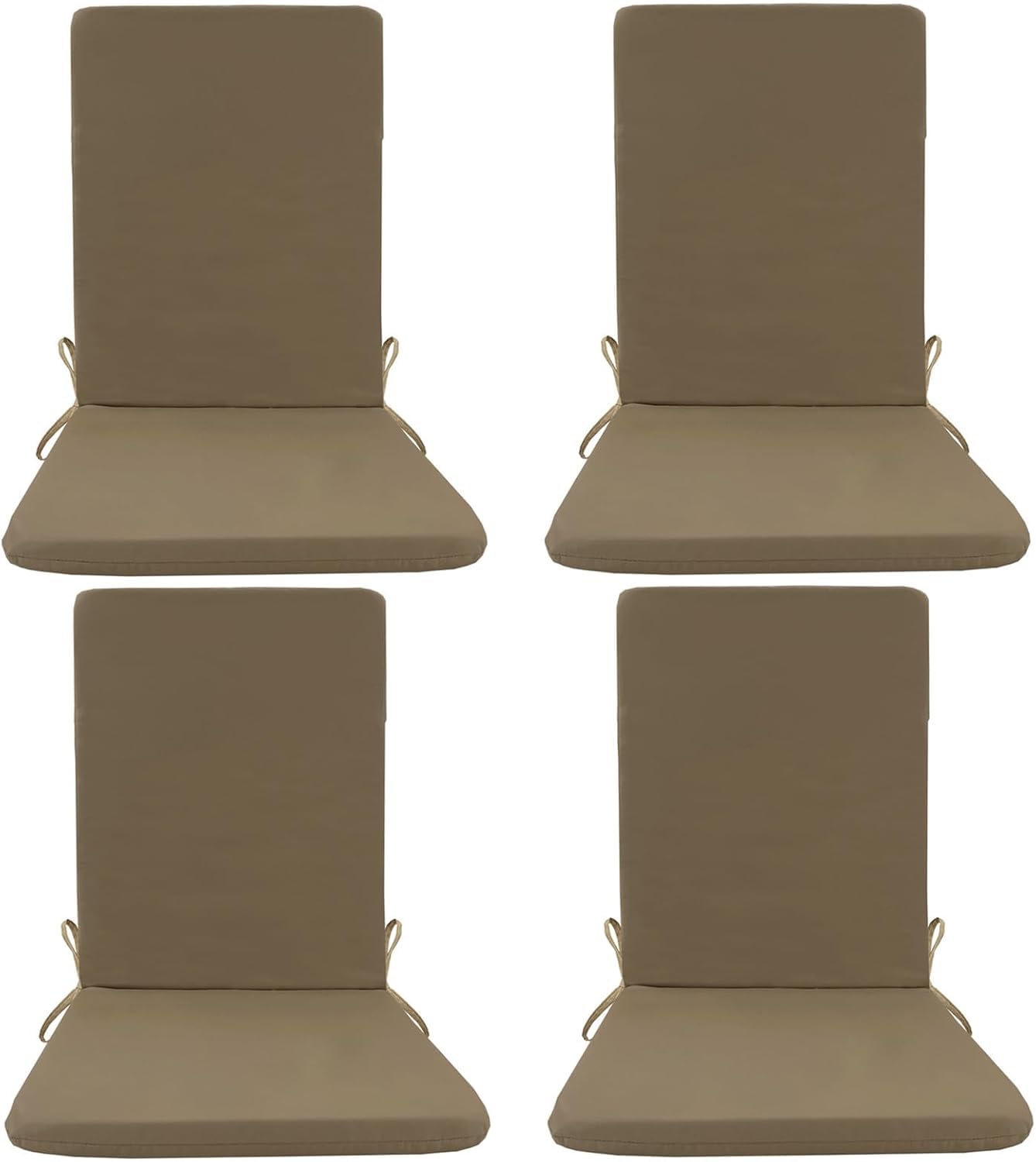 Coussins de chaise dossier haut imperméables 3-5 cm kaki durables