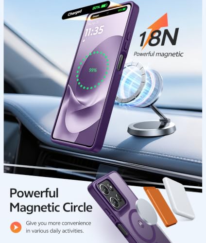 Image of FNTCASE for Moto G 2026 /2025 Case: Motorola Moto G Play 5G 2026 Case [Compatible with Magsafe] Translucent Matte Cases with [Screen Protector] Military Grade Shockproof Protective Phone Cover -Purple