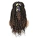 Fancy Hair Faux Locs Headband Wigs Dreadlock Wig Turban Wig Braided Twist Wigs Hand Braided Curl Synthetic Party Cosplay Half Wigs for Black Women Mixed Brown 20