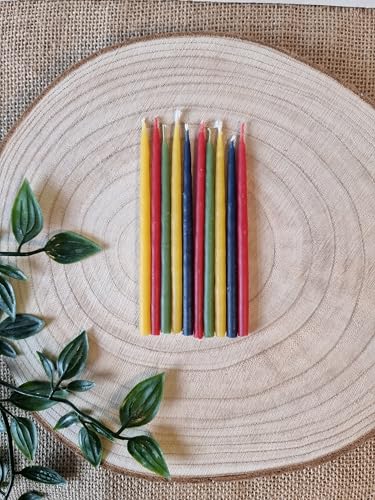 Glowing Bee Velas de cumpleaños 100% cera de abeja natural hechas a mano, paquete de 10 velas de fiesta