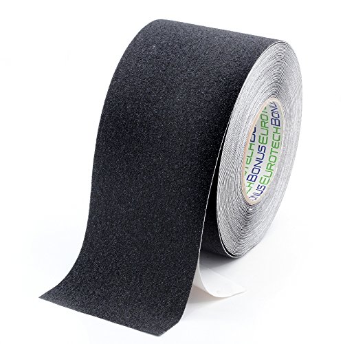 Bonus Eurotech 1bl43.00.0100/018 antideslizante cinta adhesiva, pegamento a base de acrílico, crepé PVC Pantalla, longitud 18 m x ancho 100 mm x grosor 0,70 mm, Negro