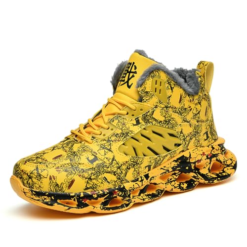 GSIGUL Mens Basketball Shoes Lightweight Mens Running Tennis Shoes Graffiti Athletic Chunky Sneakers for Men