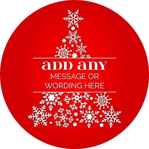 Christmas Snowflake Xmas Tree Sticker Labels (12 Stickers, 2.5'' Inch Each) Personalized Ideal for Treat Favor Party Bags Candy Cones Jars Gift Boxes Bottles Crafts