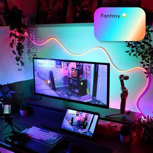 Image of LIFX Flex Neon LED Rope Light 6.5FT Indoor, Bendable Neon Rope Lights for Bedroom & Gaming, Apple HomeKit, Alexa, Google Home, Matter, Music Sync, 24 Zones, No Hub, Color Changing Decor