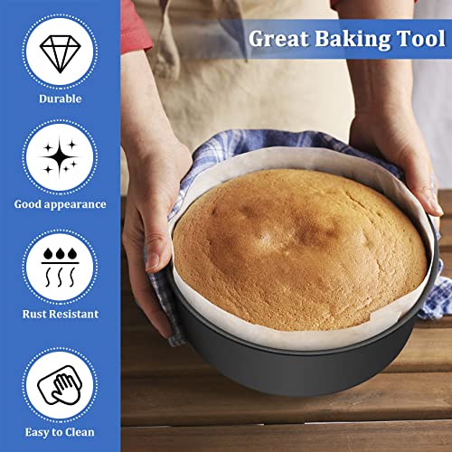 P&P Chef 6 X 3 Inch Nonstick Cake Pan Set, 2-Piece Round Baking Cake Pans For Small Birthday Wedding Layer Cake, Deep Side & One-Piece Design, Stainless Steel Core & Non Toxic, Black #TOP4