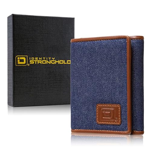 Image of Extra Capacity Trifold Wallet for Men - RFID Blocking Genuine Leather Wallet (IDSH7003-ID-den)