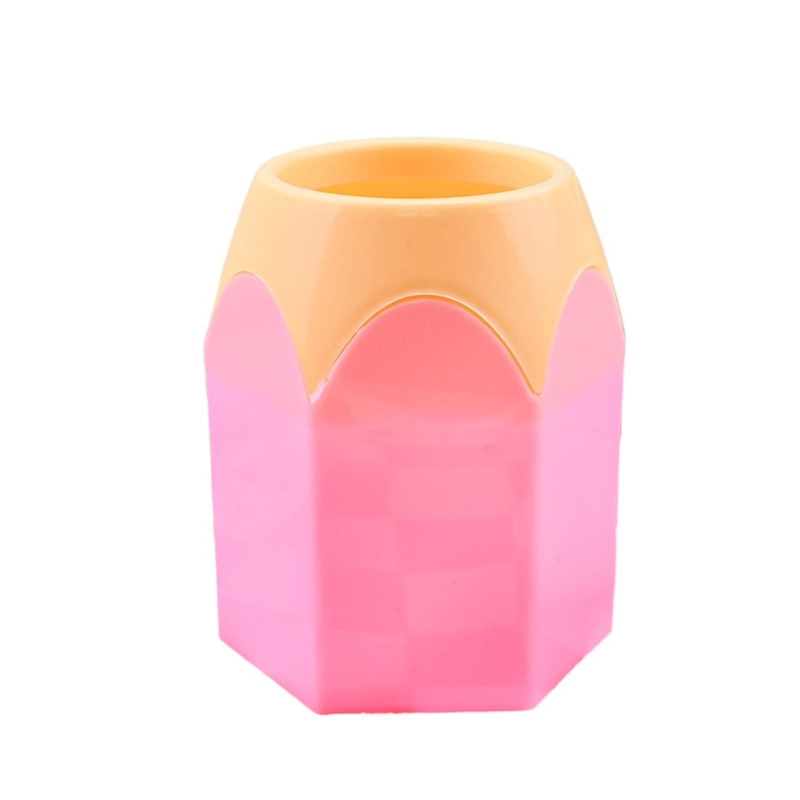 LXHZSY Desk Organiser Creative Colored Pencil Head Pen Holder Desktop Contrasting Stationery Storage Makeup Brush Bucket(Pink)