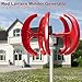 Awjaisca 1000w 12v/24v Wind Generator Kit,5-Blade Lantern Winds Generator,Vertical Wind Turbines,Electromagnetic Electricity Producer Equipment Red