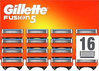 Gillette Fusion5 Razor Blades Men, Pack of 16 Razor Blade Refills with Precision Trimmer, 5 Anti-Friction Blades, Suitable for Mailbox