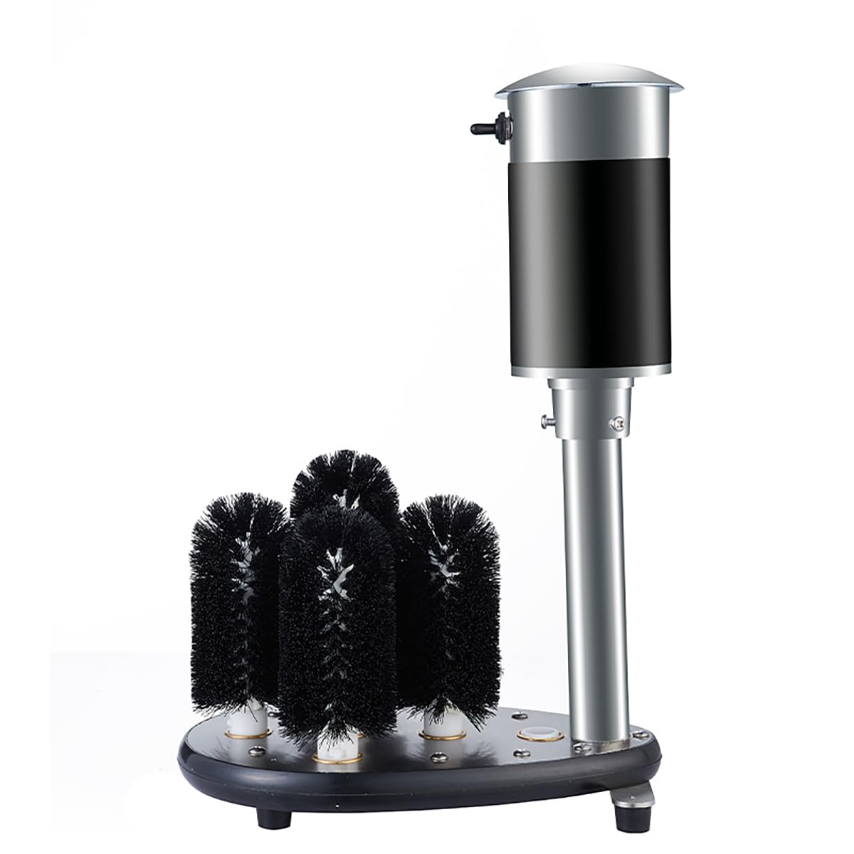 Lavadora eléctrica de vidrio, 4 cepillos, 130 W, 240 rpm, limpiador comercial para copas de vino, tazas de cerveza, 8-10 cm de diámetro, 600-800 tazas/hora