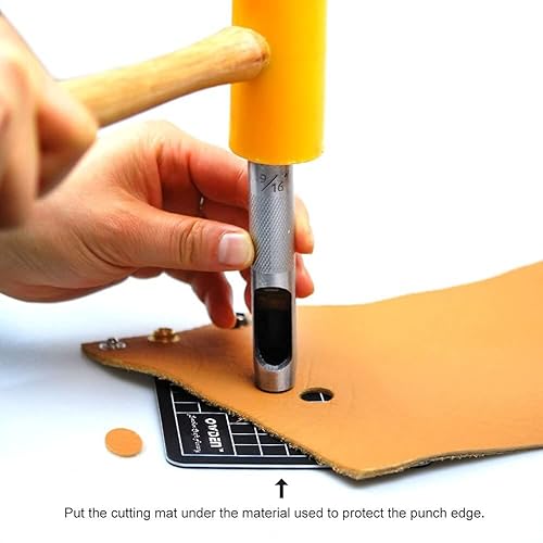 Miniatura 5 de Hegebeck Perforadora redonda para correas de reloj de cuero, lona, papel, plástico, redondo, hueco, perforadora, herramienta de 0.472in, 2 unidades
